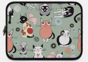Laptop Sleeve for 13" 15" 17" Macbook case for laptop covers, Cats print