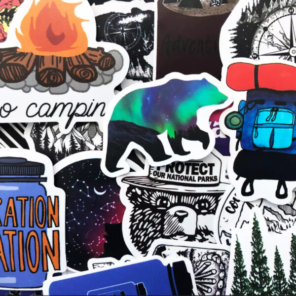 50 Hiking Camping Fishing Outdoor Stickers Decals For Phone Laptop Decoration