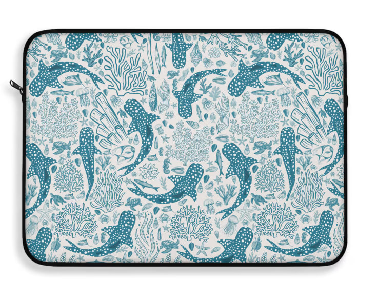 Whale Shark Laptop Sleeve – Coral Reef Inspired Case