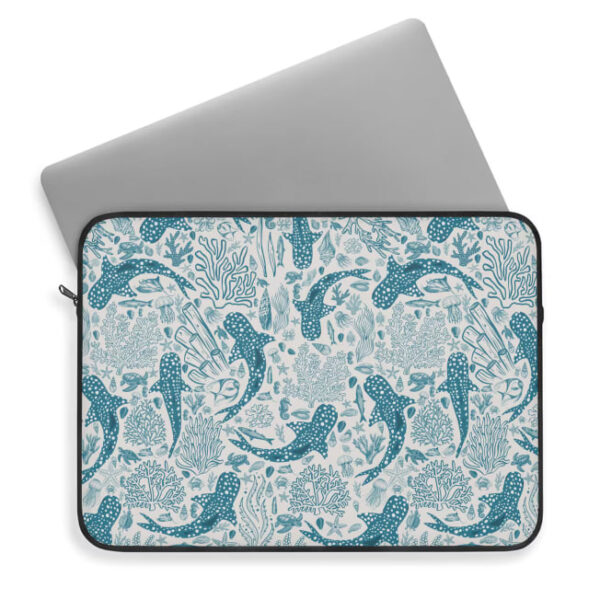 Second image of Whale Shark Laptop Sleeve – Coral Reef Inspired Case