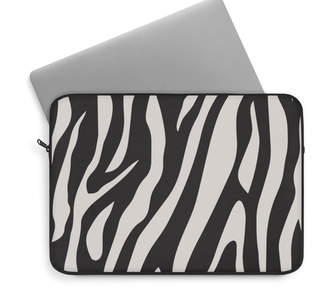 Second image of Zebra Print Laptop Sleeve – Animal Print Case