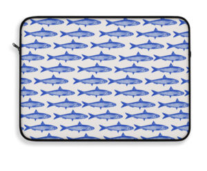 Sardines Ocean Laptop Sleeve – Coastal Summer Fish Print Case