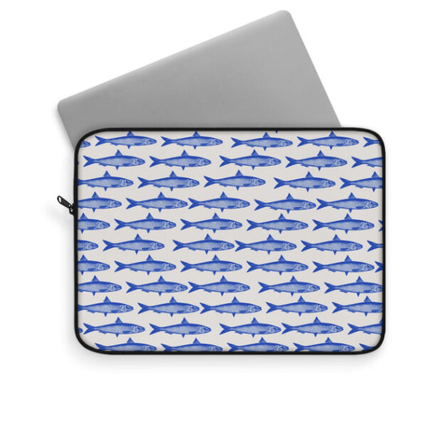 Second image of Sardines Ocean Laptop Sleeve – Coastal Summer Fish Print Case
