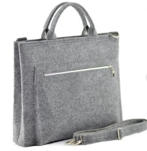 Grey minimalist felt laptop bag