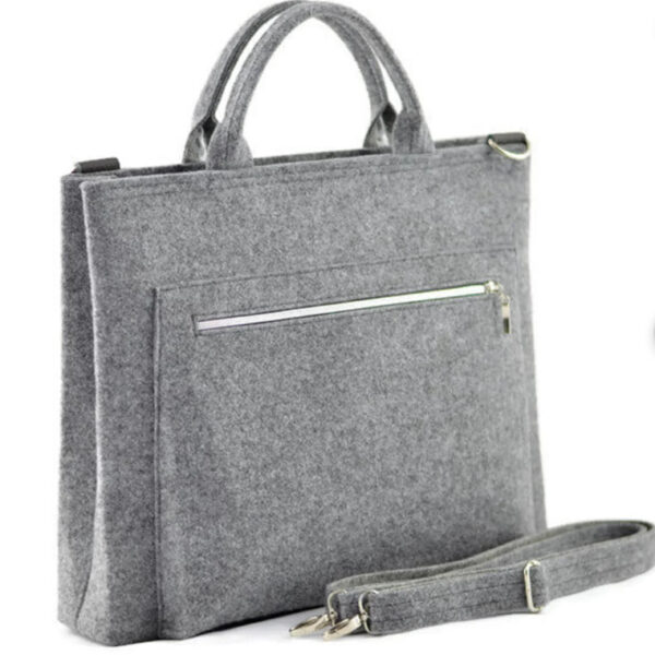 Grey minimalist felt laptop bag