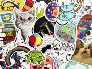 100 Varied Colors Cool Sticker Lot Book Fun Pack Laptop Car Alien Decals