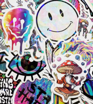 10-100 Cool Holographic & Reflective Sticker Pack Rainbow Light Lot For Laptops