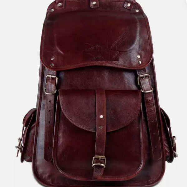 New Genuine Handmade Brown Leather Rucksack Backpack Laptop Bag