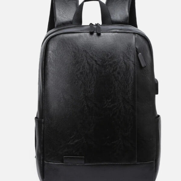 Leather Backpack for Men Large Capacity Laptop USB Charing Business Bags