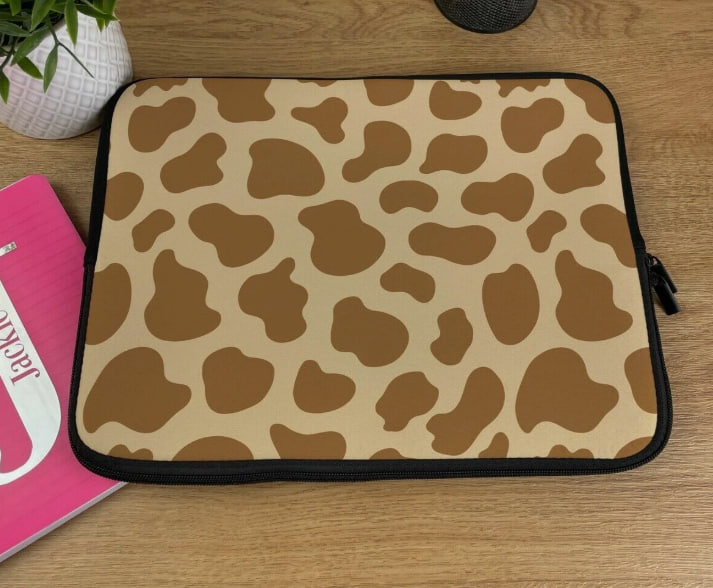 Second image of Laptop Sleeve Case with Cow Print Design