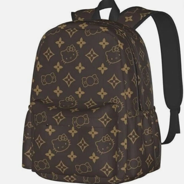 Brown Backpack 17 Inch Large Capacity Multifunction Laptop Bag Lightweight Bags