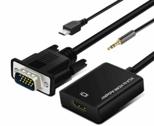 VGA To HDMI Converter 1080P HD Adapter With Audio Cable For HDTV PC Laptop TV US