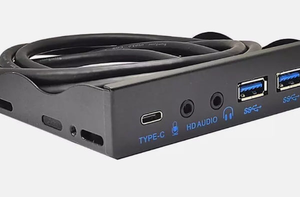 19Pin 5 Port USB HUB Front Panel Combo Bracket USB 3.0 USB2.0 TYPE-C Hub Adapter