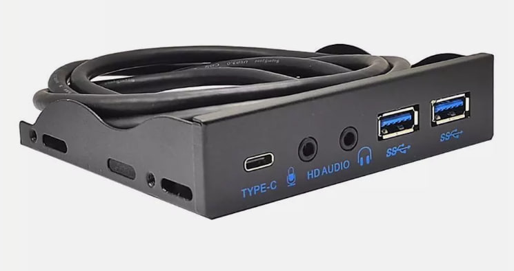 19Pin 5 Port USB HUB Front Panel Combo Bracket USB 3.0 USB2.0 TYPE-C Hub Adapter