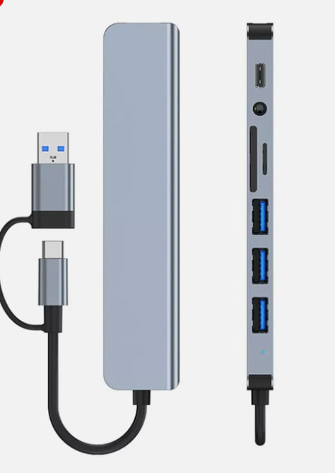 Second image of 7/8 Port USB-C Hub Adapter - 5G Speed Multi Splitter for PC, Laptop & MacBook US
