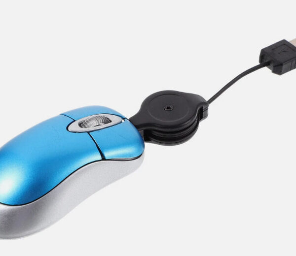 Compact Design USB Mouse With Retractable Cable For Laptop And PC