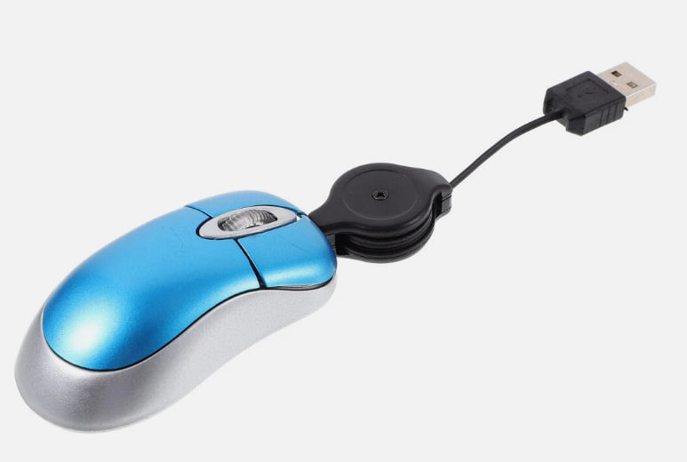 Compact Design USB Mouse With Retractable Cable For Laptop And PC