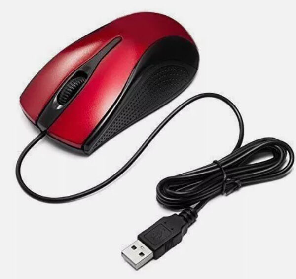 USB 2.0 Optical Wired Scroll Wheel Mouse Mice for PC Laptop Notebook Desktop Red