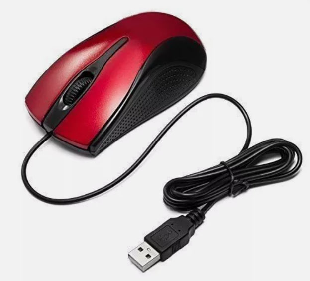 USB 2.0 Optical Wired Scroll Wheel Mouse Mice for PC Laptop Notebook Desktop Red