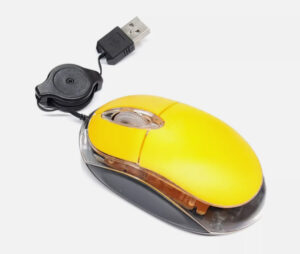 New Ultra Compact Retractable Cable USB Optical Mouse with Blue Led For Laptops