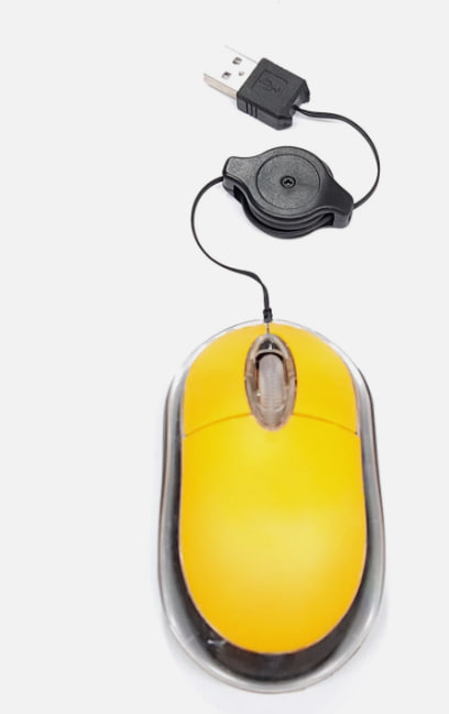 Second image of New Ultra Compact Retractable Cable USB Optical Mouse with Blue Led For Laptops