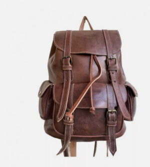 16” Genuine Leather Backpack Dark Brown Handmade Bag